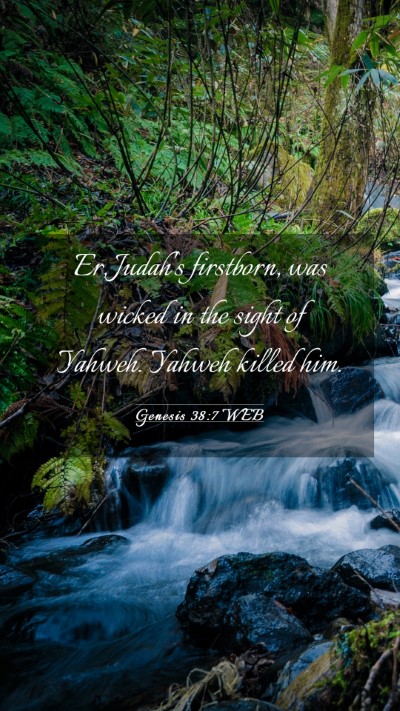Picture 03 - Genesis 38:7 WEB Mobile Phone Wallpaper - Er, Judah's firstborn, was wicked in the sight of - Mobile Bible Verse Wallpaper