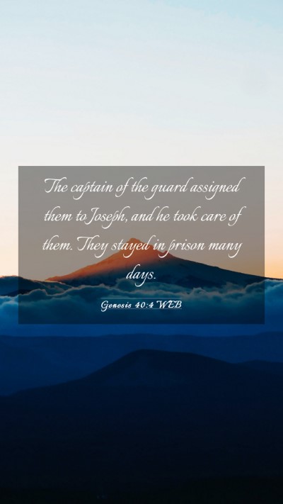 Picture 03 - Genesis 40:4 WEB Mobile Phone Wallpaper - The captain of the guard assigned them to Joseph, - Mobile Bible Verse Wallpaper