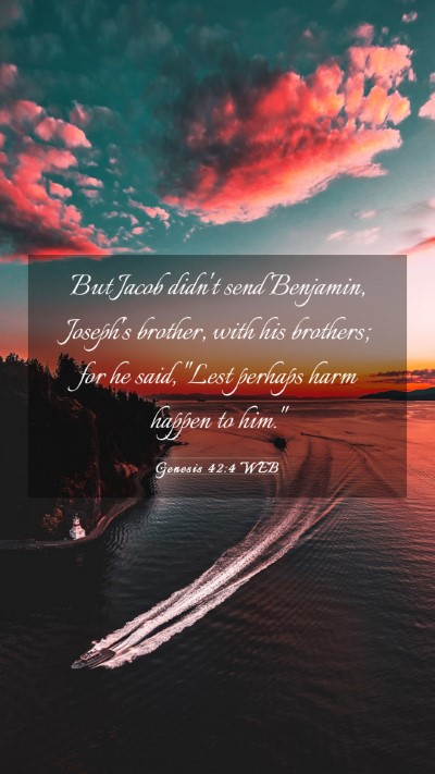Picture 03 - Genesis 42:4 WEB Mobile Phone Wallpaper - But Jacob didn't send Benjamin, Joseph's brother, - Mobile Bible Verse Wallpaper