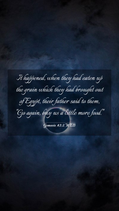 Picture 03 - Genesis 43:2 WEB Mobile Phone Wallpaper - It happened, when they had eaten up the grain - Mobile Bible Verse Wallpaper