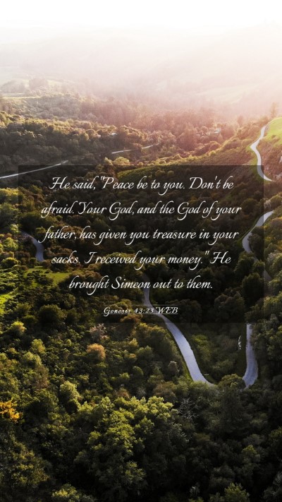 Picture 03 - Genesis 43:23 WEB Mobile Phone Wallpaper - He said, 