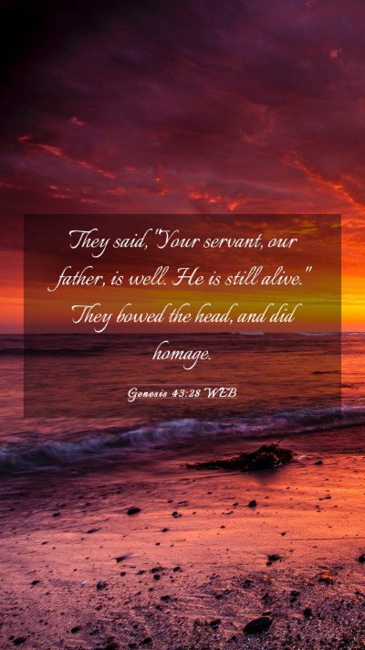 Picture 03 - Genesis 43:28 WEB Mobile Phone Wallpaper - They said, 