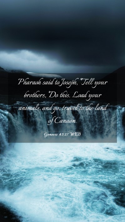 Picture 03 - Genesis 45:17 WEB Mobile Phone Wallpaper - Pharaoh said to Joseph, 