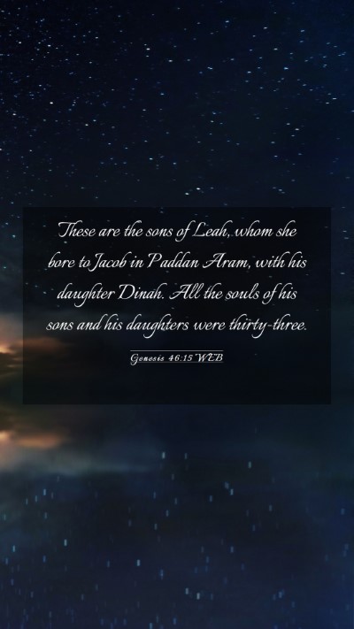 Picture 03 - Genesis 46:15 WEB Mobile Phone Wallpaper - These are the sons of Leah, whom she bore to - Mobile Bible Verse Wallpaper