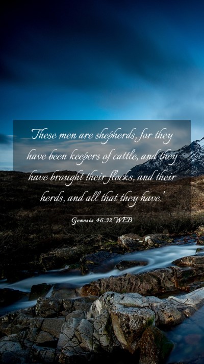 Picture 03 - Genesis 46:32 WEB Mobile Phone Wallpaper - These men are shepherds, for they have been - Mobile Bible Verse Wallpaper