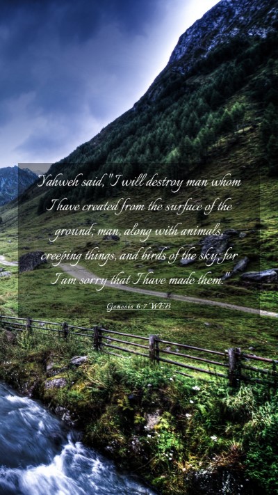 Picture 03 - Genesis 6:7 WEB Mobile Phone Wallpaper - Yahweh said, 