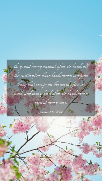 Picture 03 - Genesis 7:14 WEB Mobile Phone Wallpaper - they, and every animal after its kind, all the - Mobile Bible Verse Wallpaper