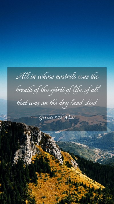 Picture 03 - Genesis 7:22 WEB Mobile Phone Wallpaper - All in whose nostrils was the breath of the - Mobile Bible Verse Wallpaper