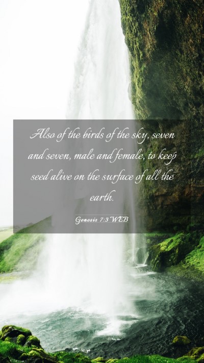 Picture 03 - Genesis 7:3 WEB Mobile Phone Wallpaper - Also of the birds of the sky, seven and seven, - Mobile Bible Verse Wallpaper