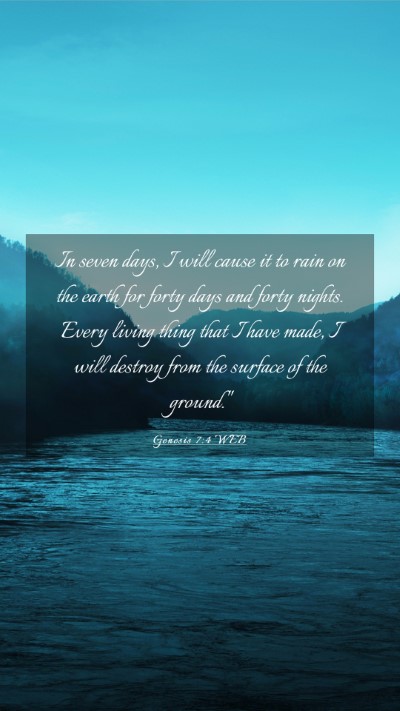 Picture 03 - Genesis 7:4 WEB Mobile Phone Wallpaper - In seven days, I will cause it to rain on the - Mobile Bible Verse Wallpaper