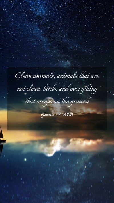 Picture 03 - Genesis 7:8 WEB Mobile Phone Wallpaper - Clean animals, animals that are not clean, birds, - Mobile Bible Verse Wallpaper