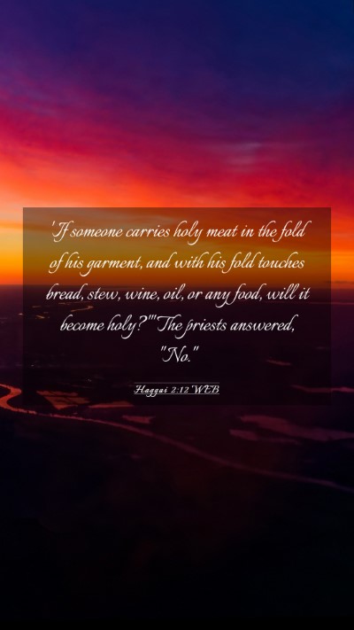 Picture 03 - Haggai 2:12 WEB Mobile Phone Wallpaper - 'If someone carries holy meat in the fold of his - Mobile Bible Verse Wallpaper
