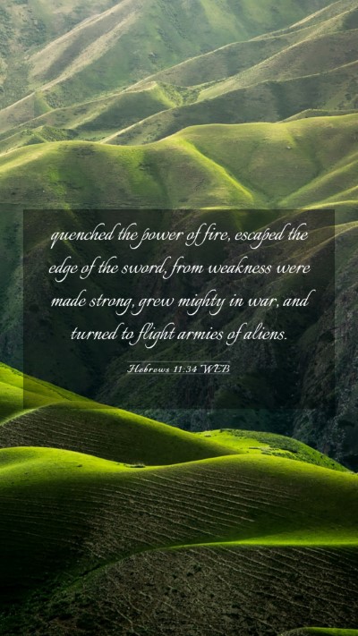 Picture 03 - Hebrews 11:34 WEB Mobile Phone Wallpaper - quenched the power of fire, escaped the edge of - Mobile Bible Verse Wallpaper