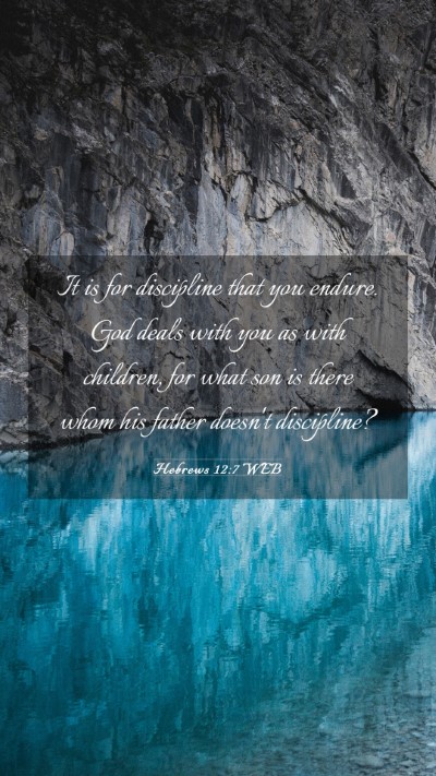 Picture 03 - Hebrews 12:7 WEB Mobile Phone Wallpaper - It is for discipline that you endure. God deals - Mobile Bible Verse Wallpaper