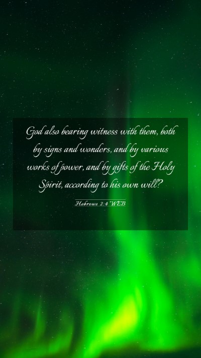 Picture 03 - Hebrews 2:4 WEB Mobile Phone Wallpaper - God also bearing witness with them, both by signs - Mobile Bible Verse Wallpaper