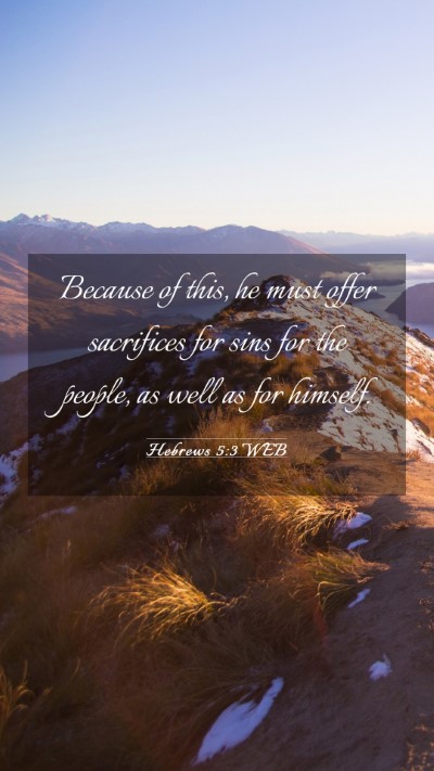 Picture 03 - Hebrews 5:3 WEB Mobile Phone Wallpaper - Because of this, he must offer sacrifices for - Mobile Bible Verse Wallpaper