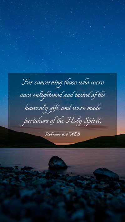Picture 03 - Hebrews 6:4 WEB Mobile Phone Wallpaper - For concerning those who were once enlightened - Mobile Bible Verse Wallpaper