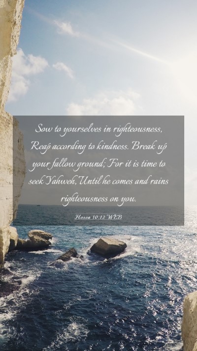 Picture 03 - Hosea 10:12 WEB Mobile Phone Wallpaper - Sow to yourselves in righteousness, Reap - Mobile Bible Verse Wallpaper