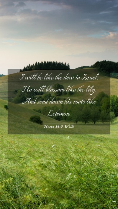 Picture 03 - Hosea 14:5 WEB Mobile Phone Wallpaper - I will be like the dew to Israel. He will blossom - Mobile Bible Verse Wallpaper