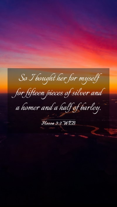 Picture 03 - Hosea 3:2 WEB Mobile Phone Wallpaper - So I bought her for myself for fifteen pieces of - Mobile Bible Verse Wallpaper
