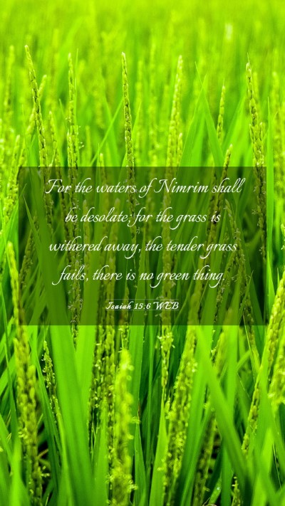 Picture 03 - Isaiah 15:6 WEB Mobile Phone Wallpaper - For the waters of Nimrim shall be desolate; for - Mobile Bible Verse Wallpaper