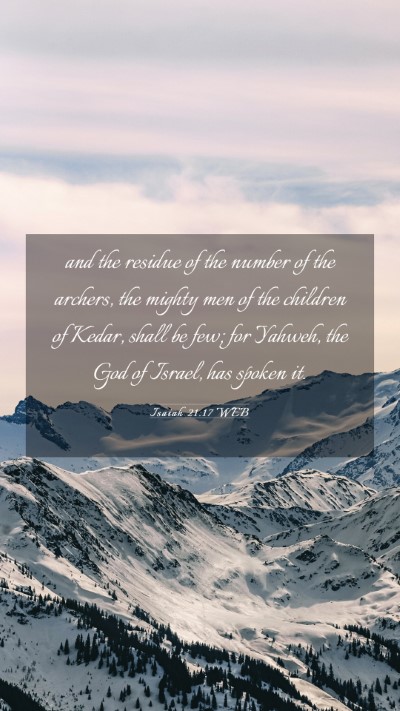 Picture 03 - Isaiah 21:17 WEB Mobile Phone Wallpaper - and the residue of the number of the archers, the - Mobile Bible Verse Wallpaper