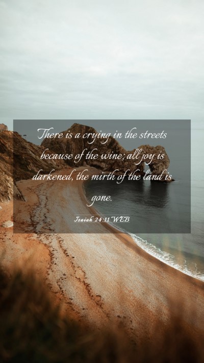 Picture 03 - Isaiah 24:11 WEB Mobile Phone Wallpaper - There is a crying in the streets because of the - Mobile Bible Verse Wallpaper