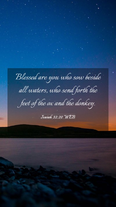 Picture 03 - Isaiah 32:20 WEB Mobile Phone Wallpaper - Blessed are you who sow beside all waters, who - Mobile Bible Verse Wallpaper