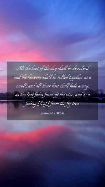 Picture 03 - Isaiah 34:4 WEB Mobile Phone Wallpaper - All the host of the sky shall be dissolved, and - Mobile Bible Verse Wallpaper
