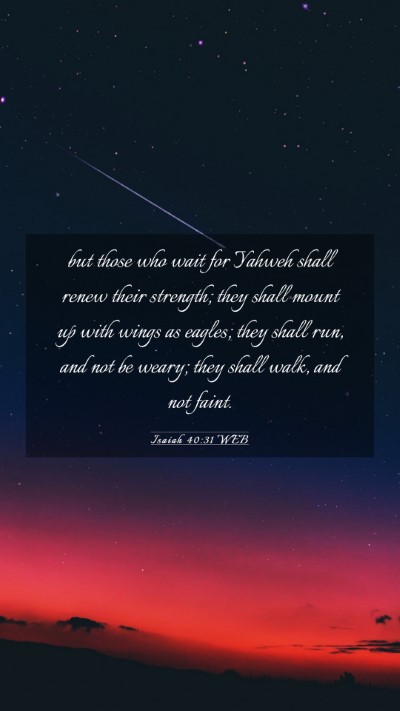 Picture 03 - Isaiah 40:31 WEB Mobile Phone Wallpaper - but those who wait for Yahweh shall renew their - Mobile Bible Verse Wallpaper