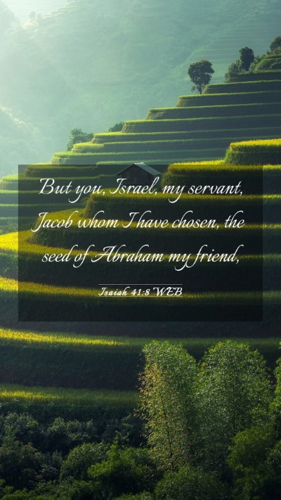 Picture 03 - Isaiah 41:8 WEB Mobile Phone Wallpaper - But you, Israel, my servant, Jacob whom I have - Mobile Bible Verse Wallpaper