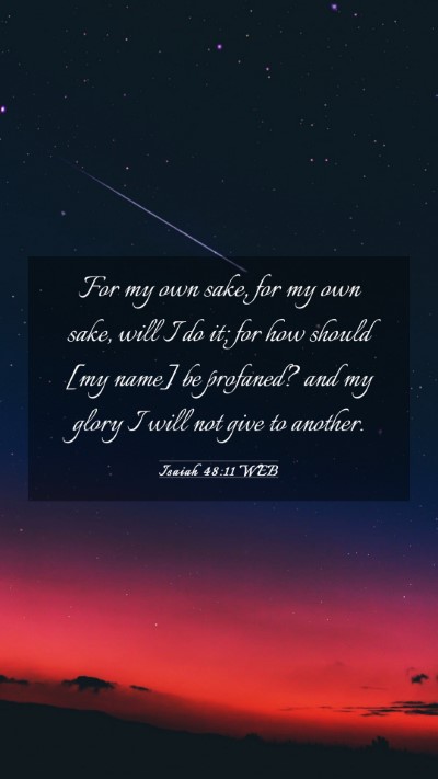 Picture 03 - Isaiah 48:11 WEB Mobile Phone Wallpaper - For my own sake, for my own sake, will I do it; - Mobile Bible Verse Wallpaper