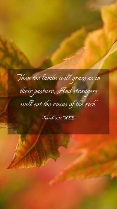 Picture 03 - Isaiah 5:17 WEB Mobile Phone Wallpaper - Then the lambs will graze as in their pasture, - Mobile Bible Verse Wallpaper
