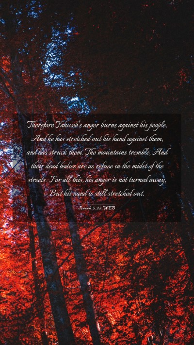 Picture 03 - Isaiah 5:25 WEB Mobile Phone Wallpaper - Therefore Yahweh's anger burns against his - Mobile Bible Verse Wallpaper