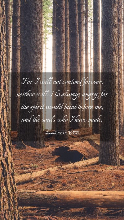 Picture 03 - Isaiah 57:16 WEB Mobile Phone Wallpaper - For I will not contend forever, neither will I be - Mobile Bible Verse Wallpaper