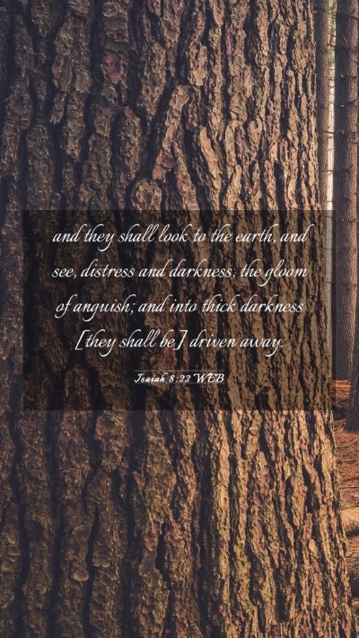 Picture 03 - Isaiah 8:22 WEB Mobile Phone Wallpaper - and they shall look to the earth, and see, - Mobile Bible Verse Wallpaper
