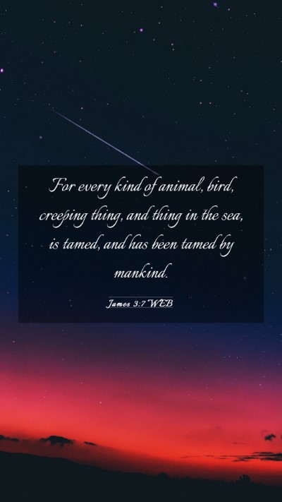 Picture 03 - James 3:7 WEB Mobile Phone Wallpaper - For every kind of animal, bird, creeping thing, - Mobile Bible Verse Wallpaper
