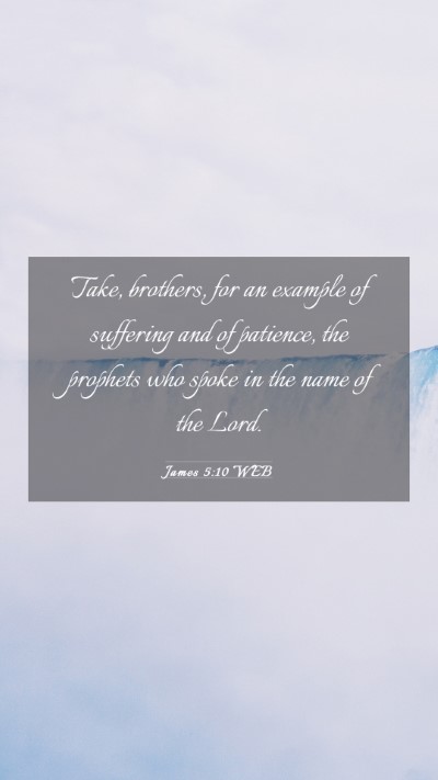 Picture 03 - James 5:10 WEB Mobile Phone Wallpaper - Take, brothers, for an example of suffering and - Mobile Bible Verse Wallpaper