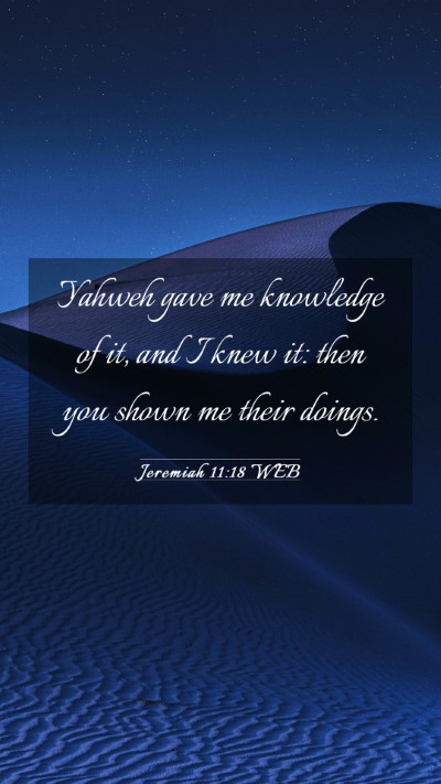 Picture 03 - Jeremiah 11:18 WEB Mobile Phone Wallpaper - Yahweh gave me knowledge of it, and I knew it: - Mobile Bible Verse Wallpaper