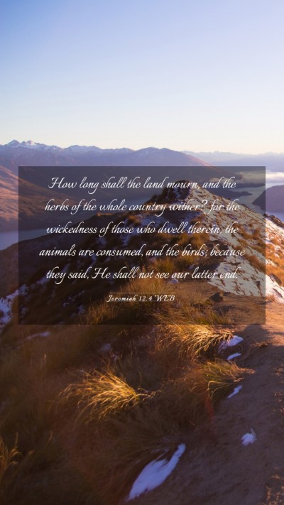 Picture 03 - Jeremiah 12:4 WEB Mobile Phone Wallpaper - How long shall the land mourn, and the herbs of - Mobile Bible Verse Wallpaper