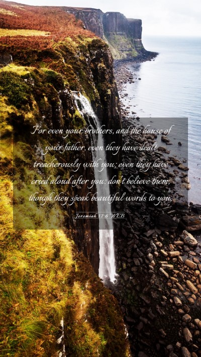 Picture 03 - Jeremiah 12:6 WEB Mobile Phone Wallpaper - For even your brothers, and the house of your - Mobile Bible Verse Wallpaper