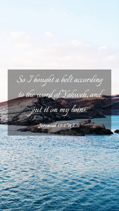 Picture 03 - Jeremiah 13:2 WEB Mobile Phone Wallpaper - So I bought a belt according to the word of - Mobile Bible Verse Wallpaper