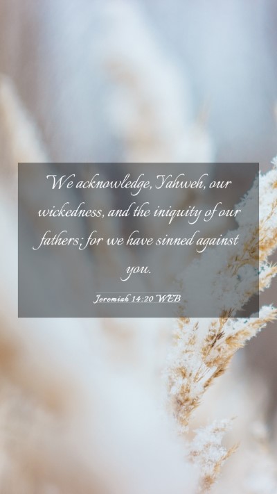 Picture 03 - Jeremiah 14:20 WEB Mobile Phone Wallpaper - We acknowledge, Yahweh, our wickedness, and the - Mobile Bible Verse Wallpaper