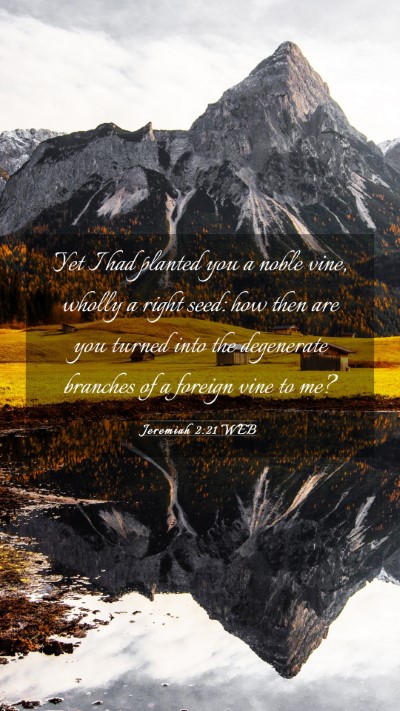 Picture 03 - Jeremiah 2:21 WEB Mobile Phone Wallpaper - Yet I had planted you a noble vine, wholly a - Mobile Bible Verse Wallpaper