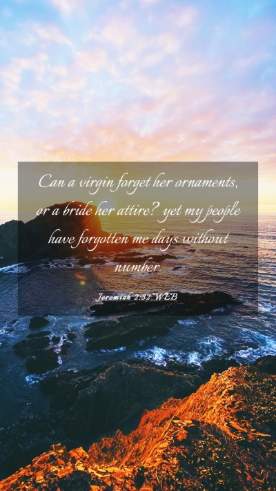 Picture 03 - Jeremiah 2:32 WEB Mobile Phone Wallpaper - Can a virgin forget her ornaments, or a bride her - Mobile Bible Verse Wallpaper