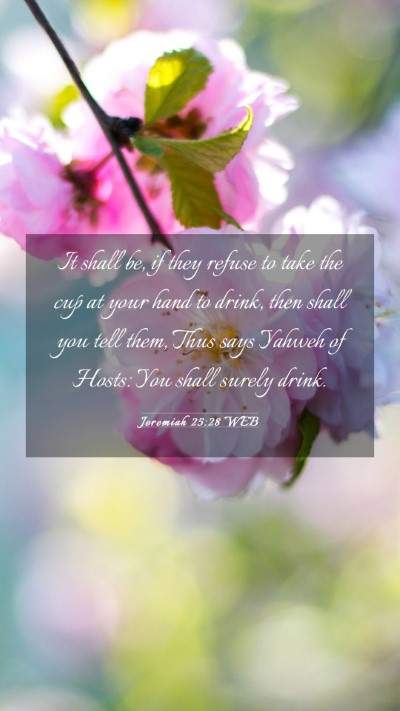 Picture 03 - Jeremiah 25:28 WEB Mobile Phone Wallpaper - It shall be, if they refuse to take the cup at - Mobile Bible Verse Wallpaper
