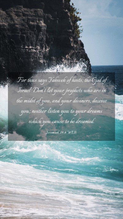 Picture 03 - Jeremiah 29:8 WEB Mobile Phone Wallpaper - For thus says Yahweh of hosts, the God of Israel: - Mobile Bible Verse Wallpaper