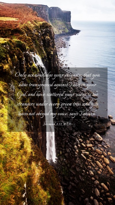 Picture 03 - Jeremiah 3:13 WEB Mobile Phone Wallpaper - Only acknowledge your iniquity, that you have - Mobile Bible Verse Wallpaper