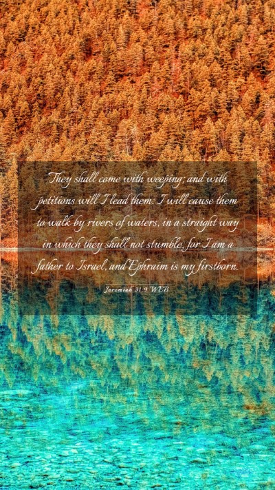 Picture 03 - Jeremiah 31:9 WEB Mobile Phone Wallpaper - They shall come with weeping; and with petitions - Mobile Bible Verse Wallpaper