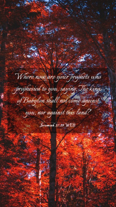 Picture 03 - Jeremiah 37:19 WEB Mobile Phone Wallpaper - Where now are your prophets who prophesied to - Mobile Bible Verse Wallpaper